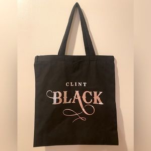 Clint Black Tote from Live Concert Silver and Black NWOT